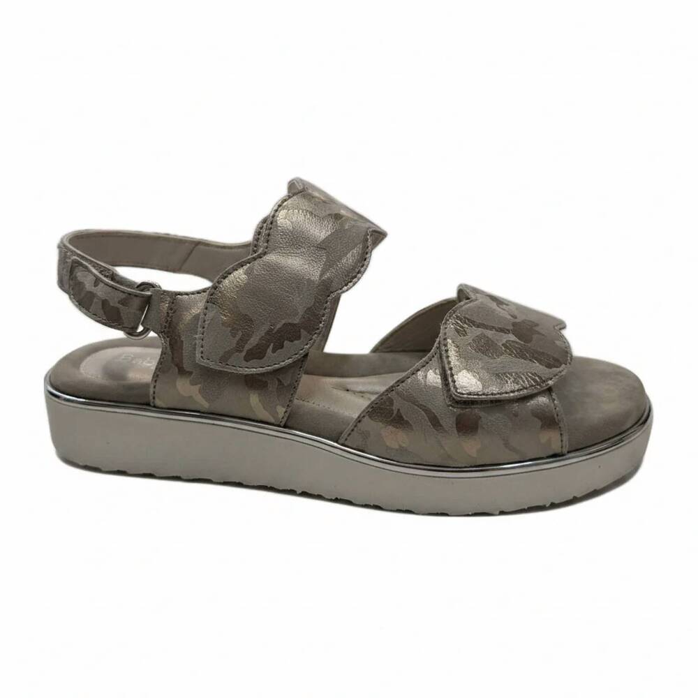 NEW BELLA COMFORTO women's coral open toe sandals in kaki mimetico